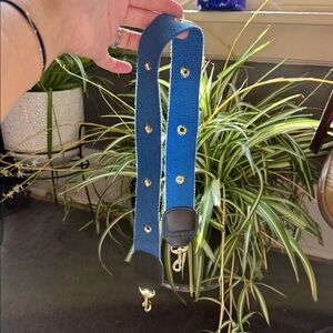 Clare V Blue Strap with Black and Gold Accents